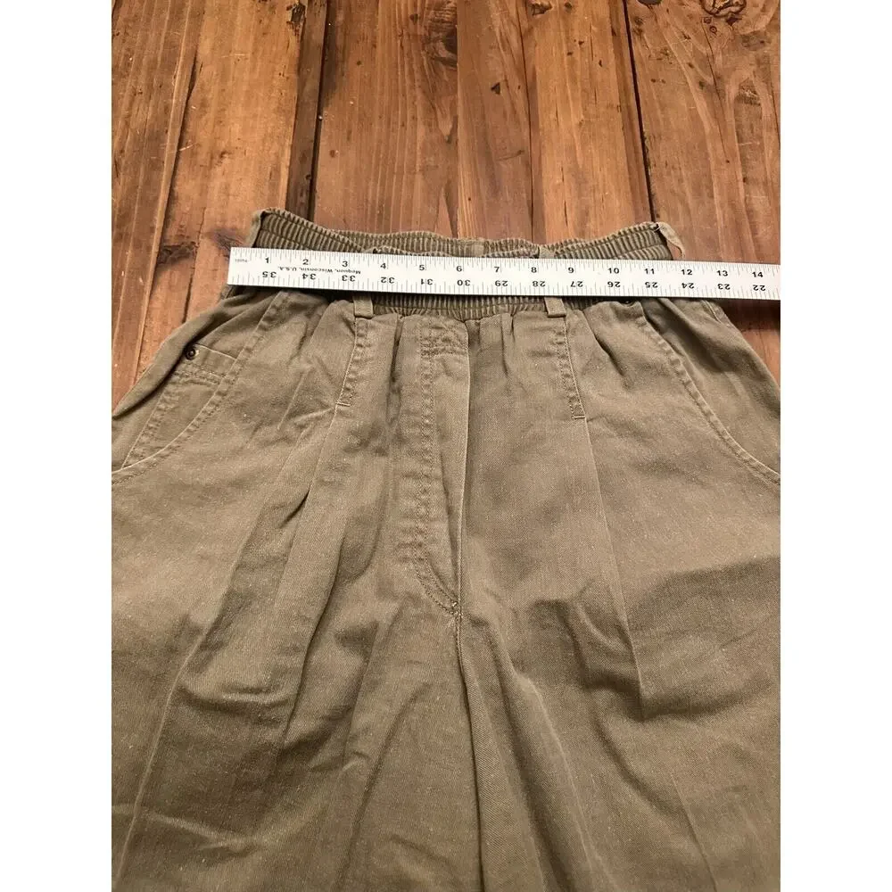 Vintage Nike Girls Size Medium Pull On Khaki Shorts Golf Walking Geometric Hem